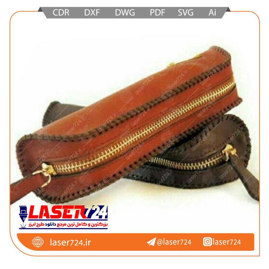 تصویر برش لیزر کیف چرم جا قلمی #1